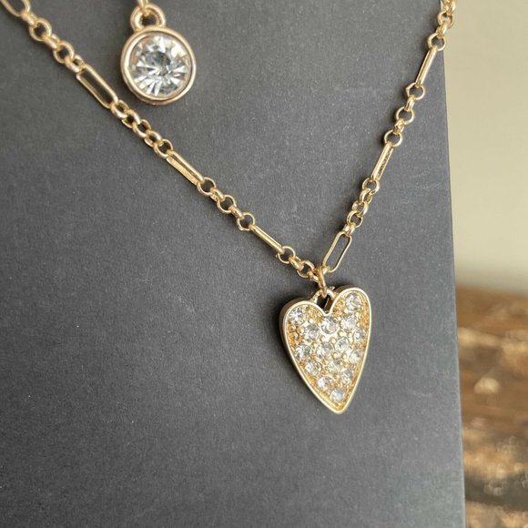 NEW Area Stars Multi Layer Necklaces Heart Tear Drop ETC Layering Gold Tone, NEW - Picture 8 of 9
